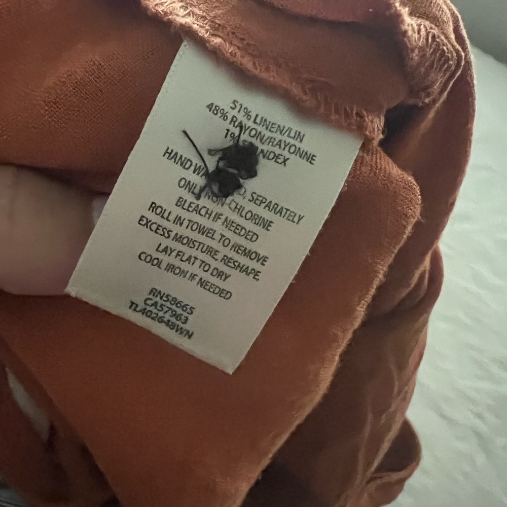 Leith Plus Size Orange Rust Linen Shorts - image 3